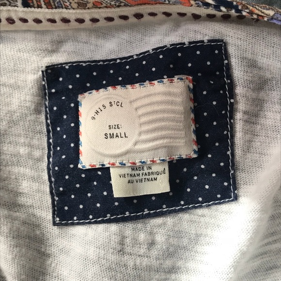 Anthropologie postage stamp white Henley shirt - Picture 5 of 6